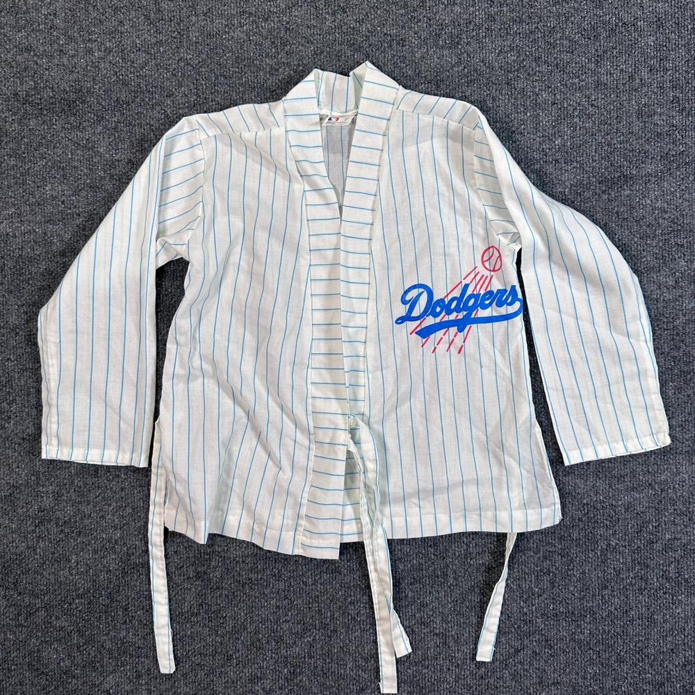 Vintage Sears MLB Los Angeles Dodgers Pinstripe Pajama Top Kids Size 8 S